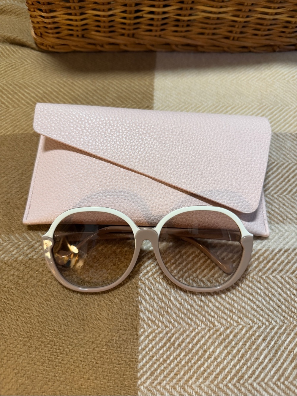 Authentic Zimmermann Round Sunglasses with Blush Pink Case